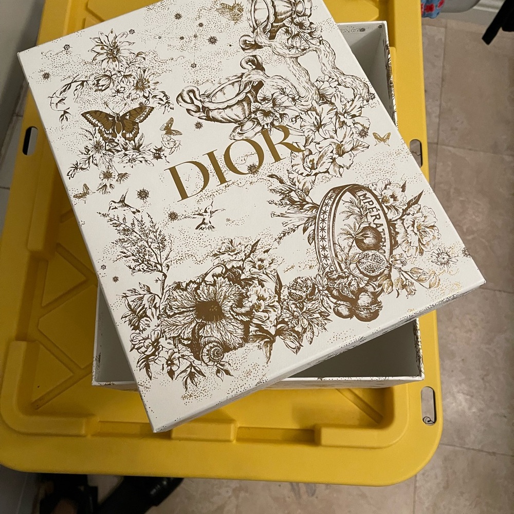 Dior White and Gold 2021 Holiday Gift Box - Empty
